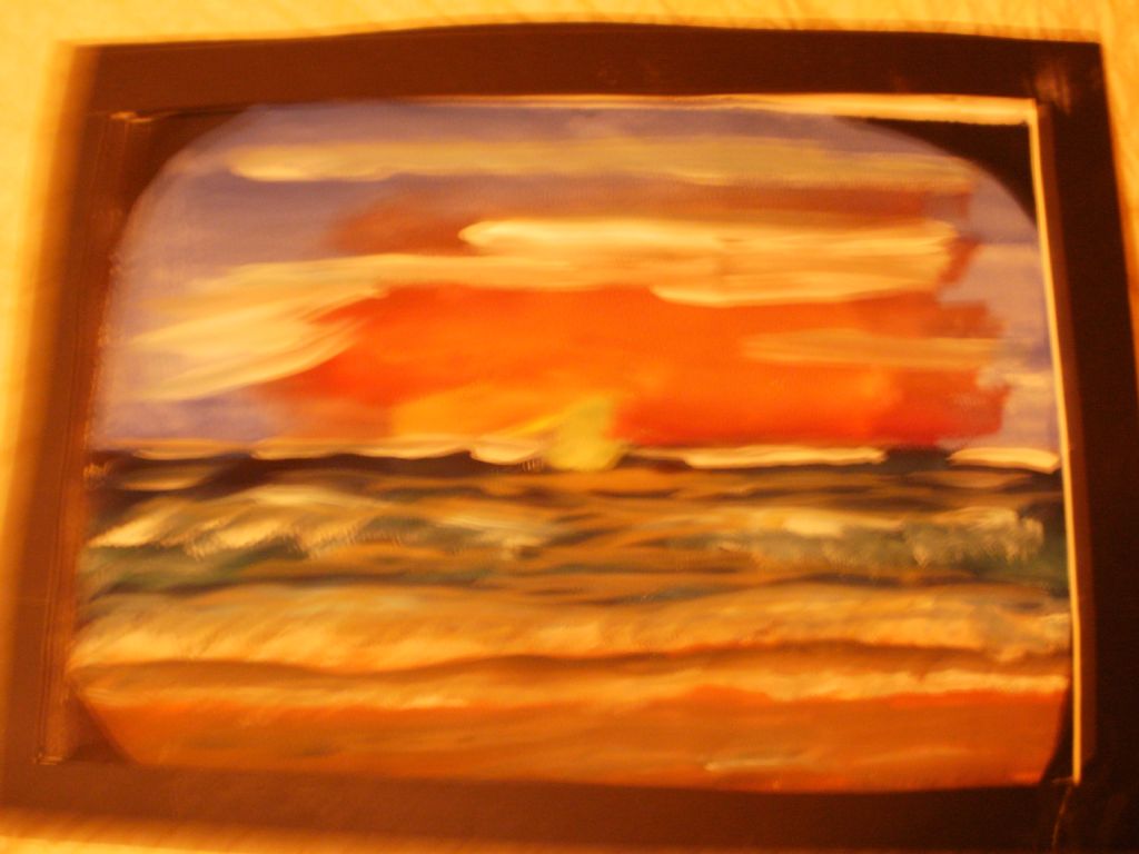 Watercolor Beach and Sunset